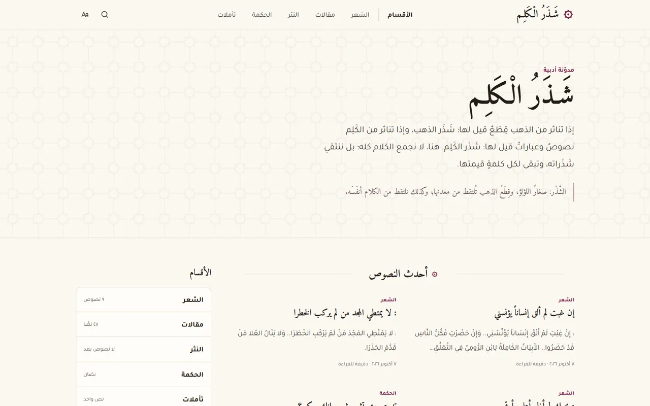 Shathar Al-Kalem — Literatura y Edición